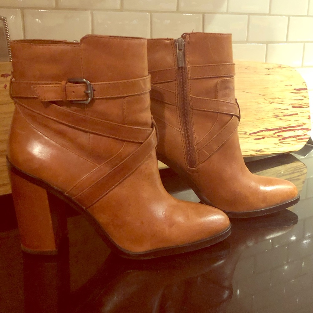 Vince Camuto Brown LeatherAnkle Boots
